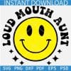 Loud Mouth Aunt Smiley Face SVG