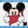 Mickey mouse bandana middle finger SVG, Mickey Hiding Face with Bandana Middle Finger SVG