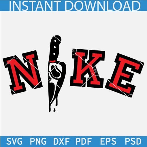 Nike Logo Horror Movie Character SVG, Nike Horror Movie Character SVG, Ghost face Knife Nike SVG