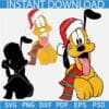 Pluto Dog with Santa Hat SVG, Layered Santa Pluto Dog SVG, Christmas Pluto Dog SVG
