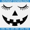 Pumpkin Face with eyelashes SVG, Halloween Pumpkin Face SVG, Horror pumpkin Face SVG