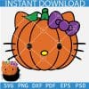Pumpkin Kitten with Bow SVG, Kitten Pumpkin with Bow SVG, Cat in Halloween pumpkin Layered SVG