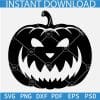 Scary Pumpkin Silhouette SVG, Black Halloween Pumpkin SVG