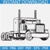 Semi Truck Transparent Svg, Big Rig Freight Truck clipart, 18 wheeler Semi Truck SVG