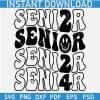 Senior 2024 Retro Wavy Text Stacked SVG PNG