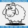 Cartoon Sheep Coloring Page SVG