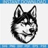 Siberian Husky Dog Head Tongue Out SVG