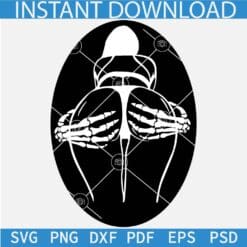 Skeleton Hand Booty White SVG, Spooky booty svg, Halloween butt Skeleton Hand svg
