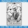Skeleton Reading Book SVG, The Reader Tarot Card SVG, The Reader Skeleton SVG