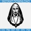 The Nun Rosary SVG, Layered Nun SVG, Horror Movie Nun Silhouette SVG
