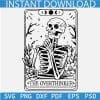 The Overthinker Tarot Card SVG, The Overthinker Skeleton SG,  Latte Funny Tarot Reading Card SVG