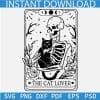 The cat Lover Tarot Card SVG, The Cat Lover Skeleton SG,  Skeleton Holding celestial Cat SVG
