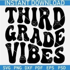 Third grade vibes Retro Wavy Text SVG