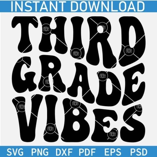 Third grade vibes Retro Wavy Text SVG