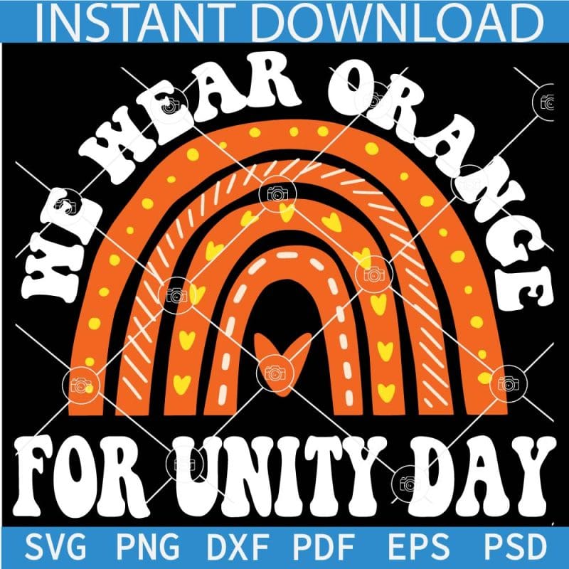 We wear orange for unity Day Rainbow SVG, Anti-bullying Rainbow SVG ...