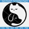 Yin Yang Cats SVG, Ying Yang Svg, Cat and Dog Svg, Animals Love Silhouette SVG
