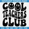 Cool teachers club Retro Wavy Text SVG