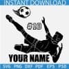 Soccer Player in Action Name Frame Svg