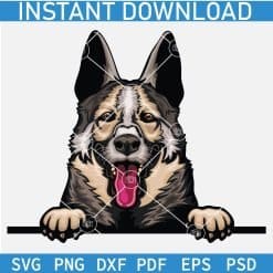 Peeking Colored Dogs Mega Bundle SVG