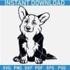 Sitting Corgi Dog Silhouette SVG