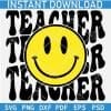 Retro Teacher Wavy Text Stacked Smile SVG