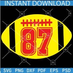 87 Football Ball SVG, American Football Ball 87 SVG, Travis Kelce 87 SVG