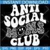 Anti social moms club SVG, Anti social moms club Smile Face SVG, Leopard Prints anti social moms club SVG