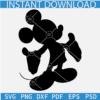 Black Disney Sketch SVG, Black Mickey Mouse Vector SVG, Standing mickey silhouette SVG
