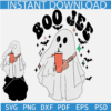 Boo Jee Retro Text SVG, Layered Boo Jee Ghost SVG, Halloween Boo Jee SVG