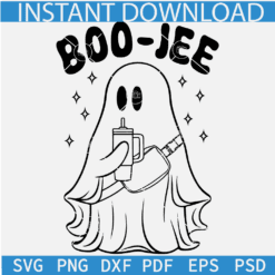 Boo Jee Sketch SVG, Boo-Jee Ghost Line art SVG, Halloween Boo Jee Outline SVG