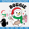 Bougie Christmas SVG, Christmas Snowman SVG, Layered Snowman with Coffee Svg
