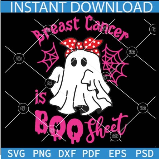 Breast cancer is boo sheet ghost SVG, Cancer Awareness Ghost SVG, Halloween Cancer Awareness Ghost SVG