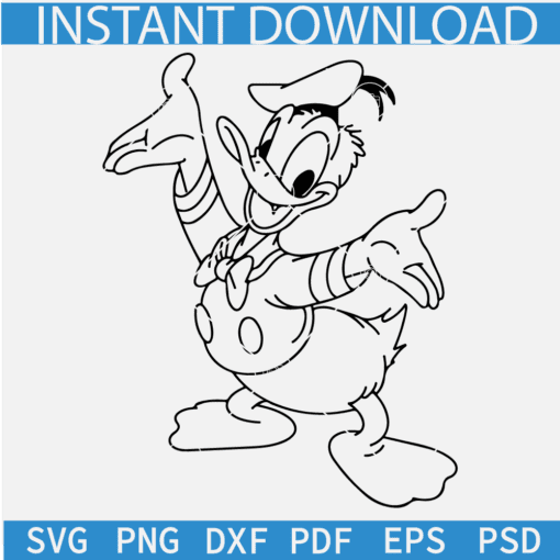 Donald Duck SVG, Donald Duck Outline SVG, Donald Duck Girl SVG