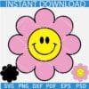Floral Smile Layered SVG, Flower Smiley Face SVG, Cute Smiley Face Flower SVG