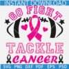 Go fight tackle cancer football ball svg, Football ball cancer awareness Ribbon SVG
