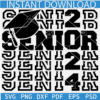 Graduation Hat Senior 2024 SVG, Senior 2024 Stacked SVG, Senior School Graduation 2024 SVG
