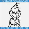 Grinch outline SVG, Grinch Sketch SVG, Grinch Line art SVG