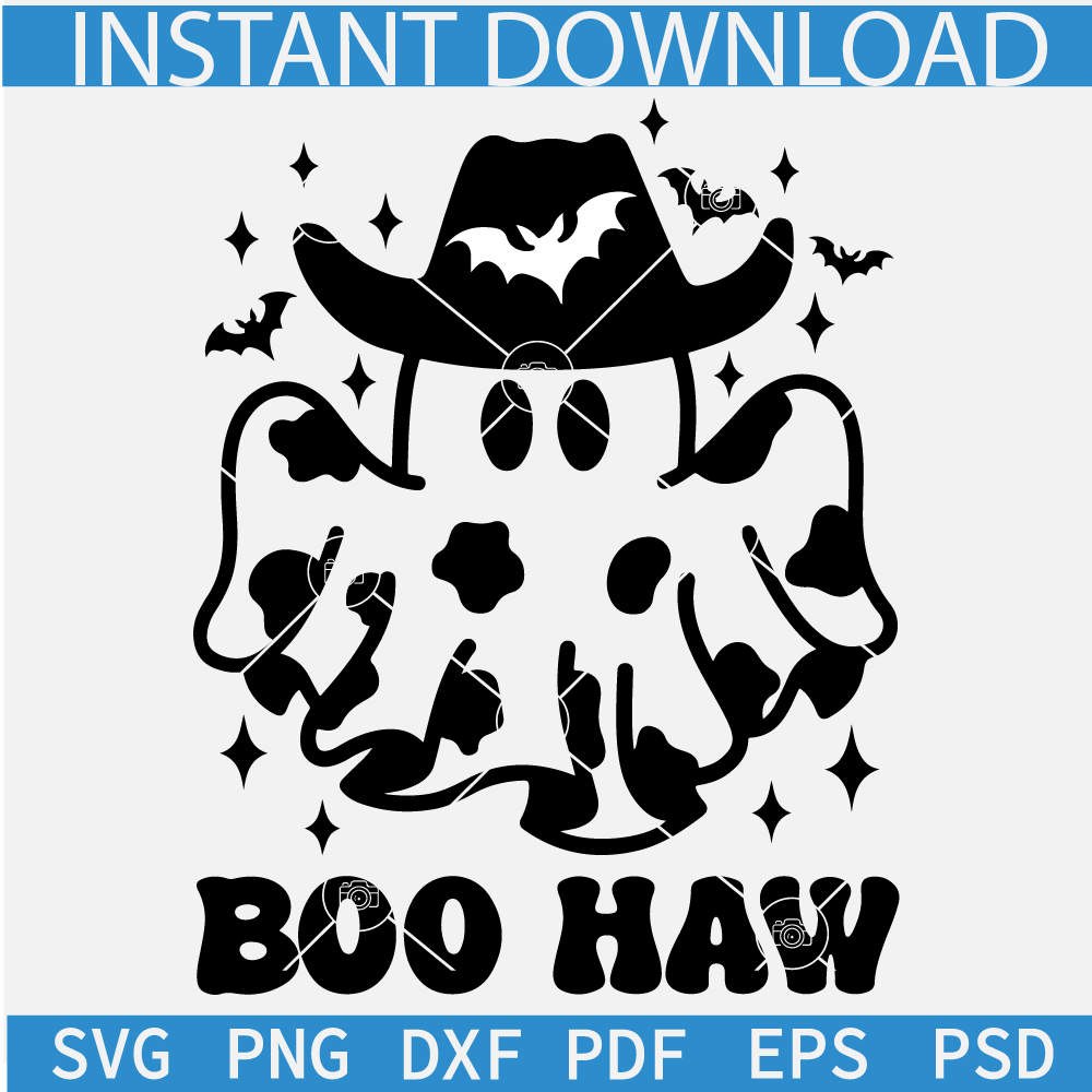 Halloween Cowboy Ghost Svg, Boo Haw Ghost Svg, Ghost With Cowboy Hat SVG Halloween Cowboy Ghost Svg, Boo Haw Ghost Svg, Ghost With Cowboy Hat SVG