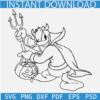 Halloween Donald Duck Devil SVG, Horror Donald Duck SVG, Donald Duck with devil Fork SVG