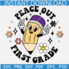 Happy Face Peace Out First Grade SVG, Peace Out 1st Grade Smiley Pencil SVG