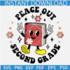 Happy Face Peace Out Second Grade SVG, Peace Out 2nd Grade Smiley Book SVG