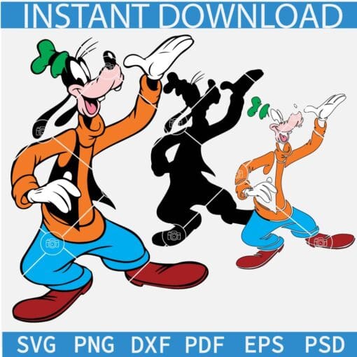 Happy Goofy Playing SVG, Disney Goofy Layered SVG