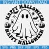 Happy Halloween Ghost SVG, Retro Happy Halloween SVG, Halloween Ghost SVG