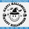 Happy Halloween smiley face witch hat SVG, Smile with witch hat Halloween SVG