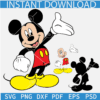 Happy Mickey Raising Hand SVG, Happy Disney Standing SVG, Standing Mickey Layered SVG