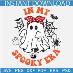 In my spooky era Ghost SVG, Halloween Ghost Spiderweb SVG, Spooky Ghost Halloween SVG