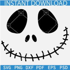 Jack Skellington Face Sketch SVG, The Nightmare Before Christmas SVG, Halloween Jack Outline SVG