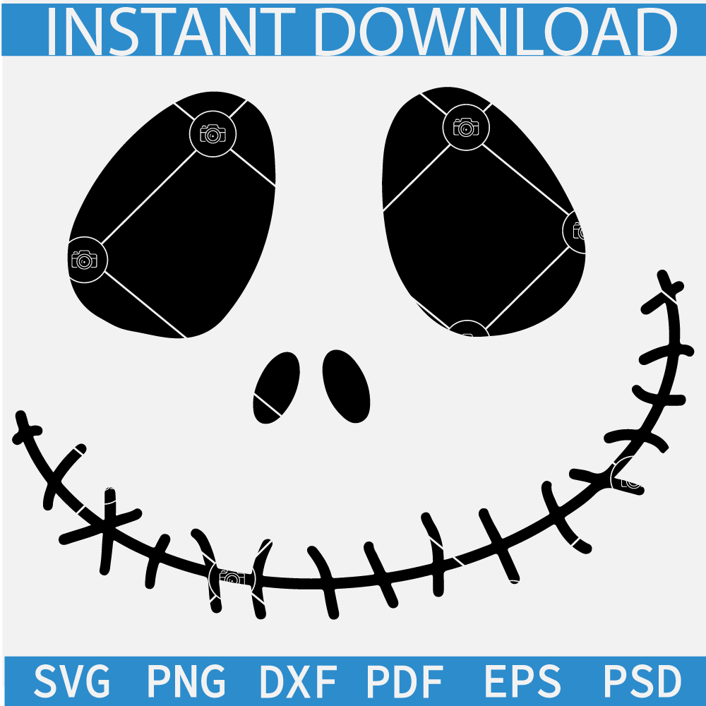 Jack Skellington Face Sketch SVG, The Nightmare Before Christmas SVG, Halloween Jack Outline SVG Jack Skellington Face Sketch SVG, The Nightmare Before Christmas SVG, Halloween Jack Outline SVG