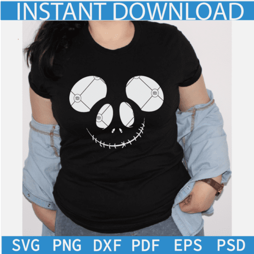 Jack Skellington SVG, Nightmare Before Christmas svg, Mouse Head Halloween Shirt SVG