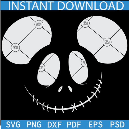 Jack Skellington SVG, Nightmare Before Christmas svg, Mouse Head Halloween Shirt SVG